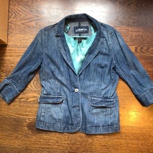 Gap Denim Jacket with 100% silk Mark Jacobs Top